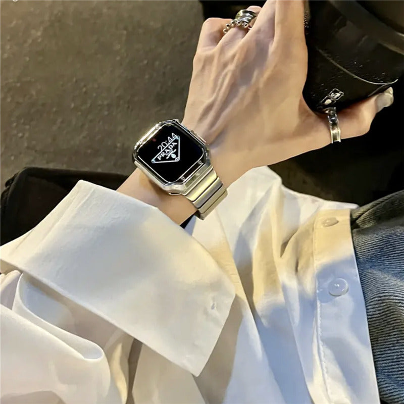 「008」【Band + case 2 piece set】metal apple watch band apple watch bands mens/women