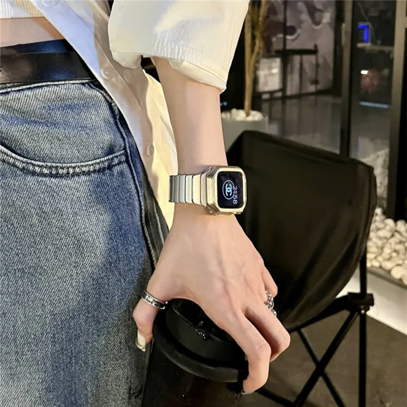 「008」【Band + case 2 piece set】metal apple watch band apple watch bands mens/women